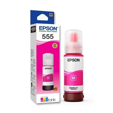 EPSON 555 (T555320) MAGENTA - BOTELLA DE TINTA DE 70ML PARA MODELO EPSON L8160/L8180 / IMPRESION FOTOGRAFICA / APROX. 6300 PAGINAS
